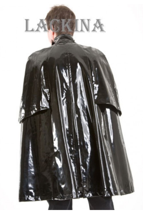 Made to measure-Vinyl cape with high collar