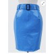 Lackgummi Bleistiftrock blau , Gr. S -- 6XL