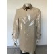 Lackina - short, patent classic coat, beige M-6XL