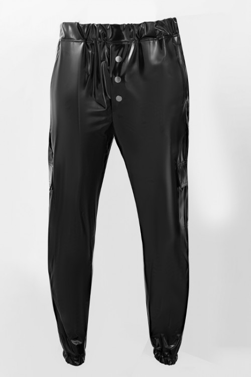 Lackgummi Jogging Hose , Slim fit