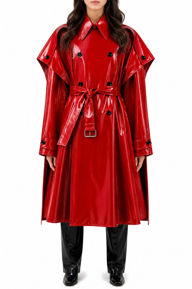 Lackina- Lack Cape mit hohem Kragen,unisex, Massanfertigung