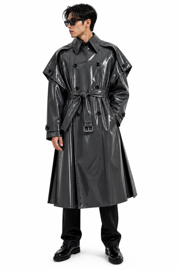 Lackina- Lack Cape mit hohem Kragen,unisex, Massanfertigung