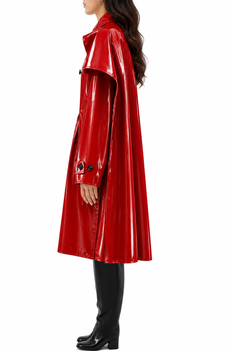 Lackina- Lack Cape mit hohem Kragen,unisex, Massanfertigung